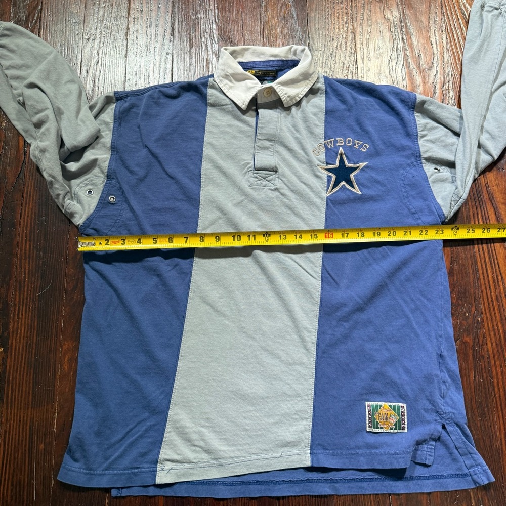 Vintage Dallas Cowboys Shirt Men XL Mirage‎ 90s NFL Rugby Polo Color Block VTG - Picture 9 of 15